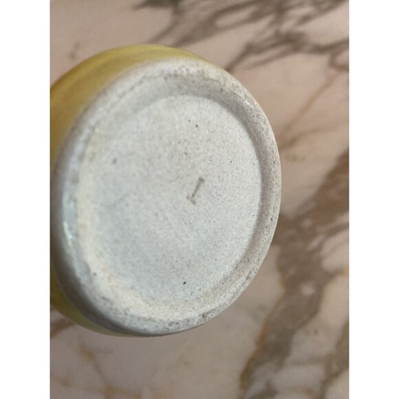 Yellow Ceramic Flower-Shaped Planter Pot With Attached Saucer For Indoor Plants - Picture 3 of 3